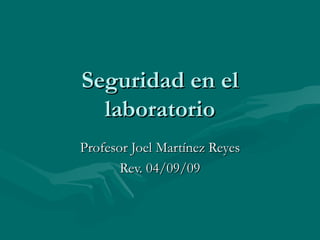Seguridad en el laboratorio Profesor Joel Martínez Reyes Rev. 04/09/09 