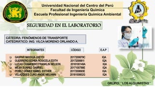 Universidad Nacional del Centro del Perú
Facultad de Ingeniería Química
Escuela Profesional Ingeniería Química Ambiental
 