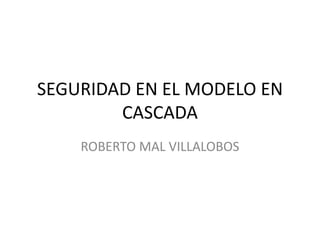 SEGURIDAD EN EL MODELO EN
        CASCADA
    ROBERTO MAL VILLALOBOS
 