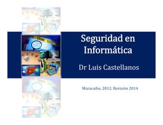 Seguridad en
Informática
Dr Luis Castellanos
Maracaibo, 2012. Revisión 2014

 