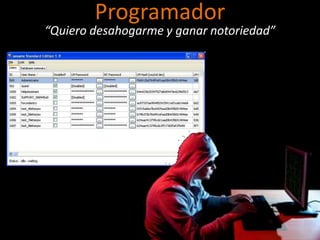 Programador
“Quiero desahogarme y ganar notoriedad”
 