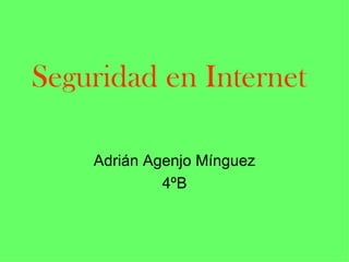 Seguridad en Internet

    Adrián Agenjo Mínguez
             4ºB
 