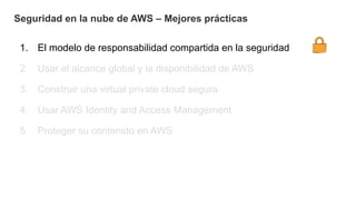 Webinar Seguridad en la nube de AWS Mejores Prácticas | PDF