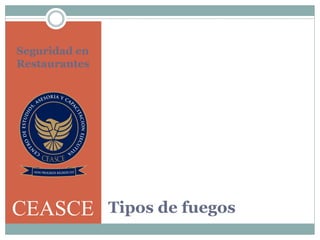 Tipos de fuegos
Seguridad en
Restaurantes
CEASCE
 