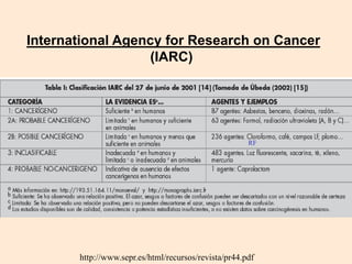 http://www.sepr.es/html/recursos/revista/pr44.pdf
International Agency for Research on Cancer
(IARC)
RF
 