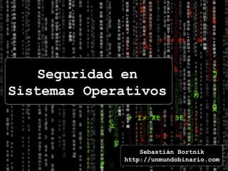 Seguridad en Sistemas Operativos Sebastián Bortnik http://unmundobinario.com 