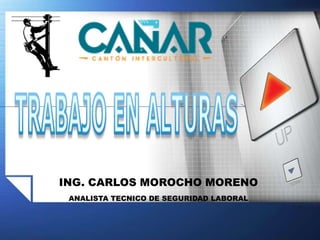 ING. CARLOS MOROCHO MORENO
ANALISTA TECNICO DE SEGURIDAD LABORAL
 
