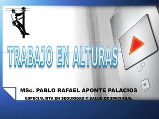 MSc. PABLO RAFAEL APONTE PALACIOS
ESPECIALISTA EN SEGURIDAD Y SALUD OCUPACIONAL
 