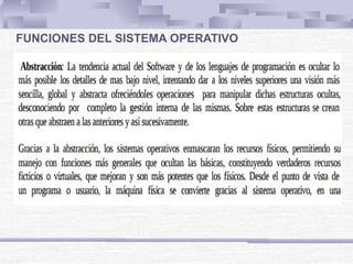 FUNCIONES DEL SISTEMA OPERATIVO
 