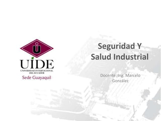 Seguridad Y
Salud Industrial
Docente: Ing. Marcelo
González

 