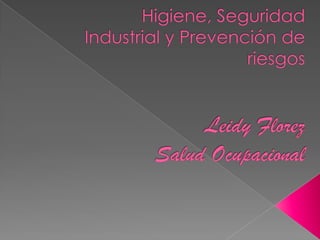 Higiene, Seguridad Industrial y Prevención de riesgosLeidy FlorezSalud Ocupacional 