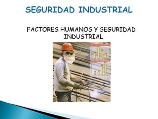 SEGURIDAD INDUSTRIALFACTORES HUMANOS Y SEGURIDAD INDUSTRIAL
