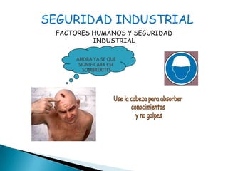 SEGURIDAD INDUSTRIALFACTORES HUMANOS Y SEGURIDAD INDUSTRIAL