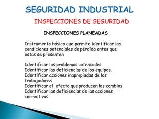 SEGURIDAD INDUSTRIALCONDICIONES DE PROTECCION CONTRA INCENDIO