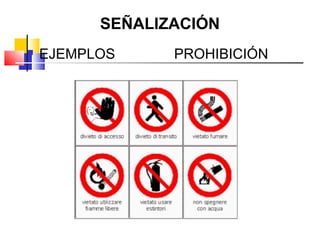 SEÑALIZACIÓN
   EJEMPLOS     PROHIBICIÓN
 