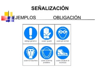 SEÑALIZACIÓN
   EJEMPLOS     OBLIGACIÓN
 