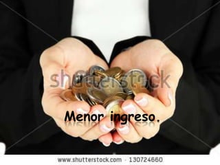 Menor ingreso.
 