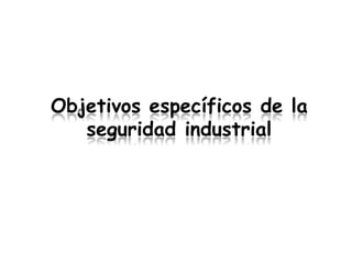 Objetivos específicos de la
   seguridad industrial
 