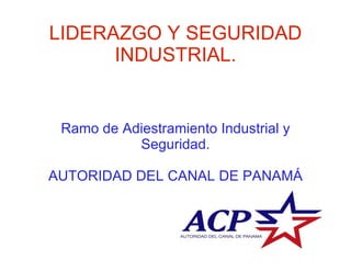 LIDERAZGO Y SEGURIDAD INDUSTRIAL. Ramo de Adiestramiento Industrial y Seguridad. AUTORIDAD DEL CANAL DE PANAMÁ 