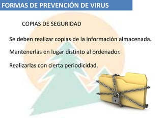 TIPOS DE VIRUS BOMBAS LÓGICASProgramas que se activan cuando sucede algo especial (fecha, combinación de teclas…)Ej: Viernes 13Pueden llegar a pasar inadvertidas
