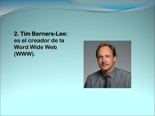 3. Linus Torvalds: Creó el kernel/GNU de Linux en 1991, usando un sistema operativo llamado Minix como inspiración. 