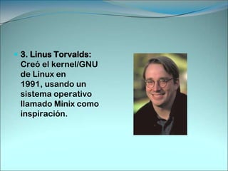 4. Richard Stallman: es conocido como el padre del Software libre5.- Tsutomu Shimomura: buscó, encontró y desenmascaro a Kevin Mitnick, el cracker/phreaker más famoso de USA, a principios de 1994.