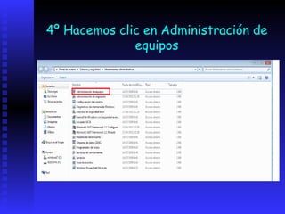 4º Hacemos clic en Administración de
              equipos
 