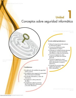 Roa Buendía, José Fabián. Seguridad informática. España: McGraw-Hill España, 2013. ProQuest ebrary. Web. 11 May 2015.
Copyright © 2013. McGraw-Hill España. All rights reserved.
 