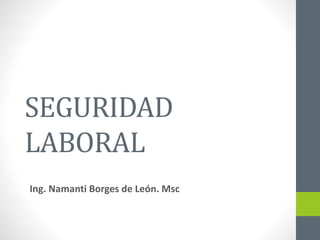 SEGURIDAD
LABORAL
Ing. Namanti Borges de León. Msc
 