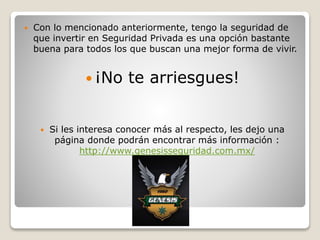 5 razones para invertir en Seguridad privada | PPTX