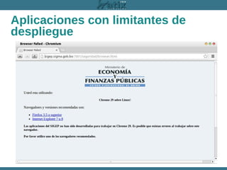 Aplicaciones con limitantes de
despliegue

 