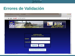 Errores de Validación

 