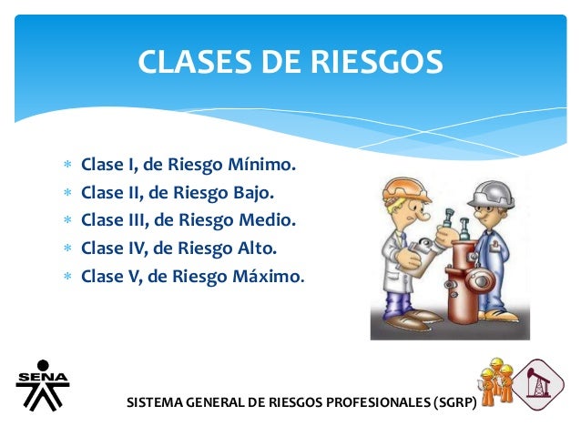 Resultado de imagen para clases de riesgos laborales arl