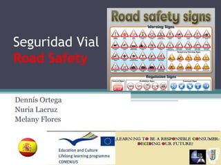 Seguridad Vial
Road Safety
Dennís Ortega
Nuria Lacruz
Melany Flores
 