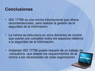 Seguridad y auditoria informatica, iso 17799 | PPT