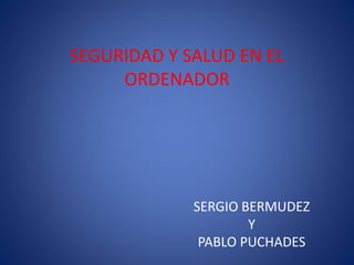 SEGURIDAD Y SALUD EN EL 
ORDENADOR 
SERGIO BERMUDEZ 
Y 
PABLO PUCHADES 
 