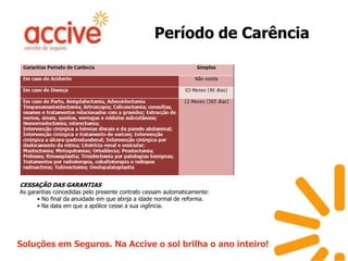 Período de Carência CESSAÇÃO DAS GARANTIASAs garantias concedidas pelo presente contrato cessam automaticamente:• No final da anuidade em que atinja a idade normal de reforma.• Na data em que a apólice cesse a sua vigência.