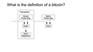 What is the definition of a bitcoin?
 