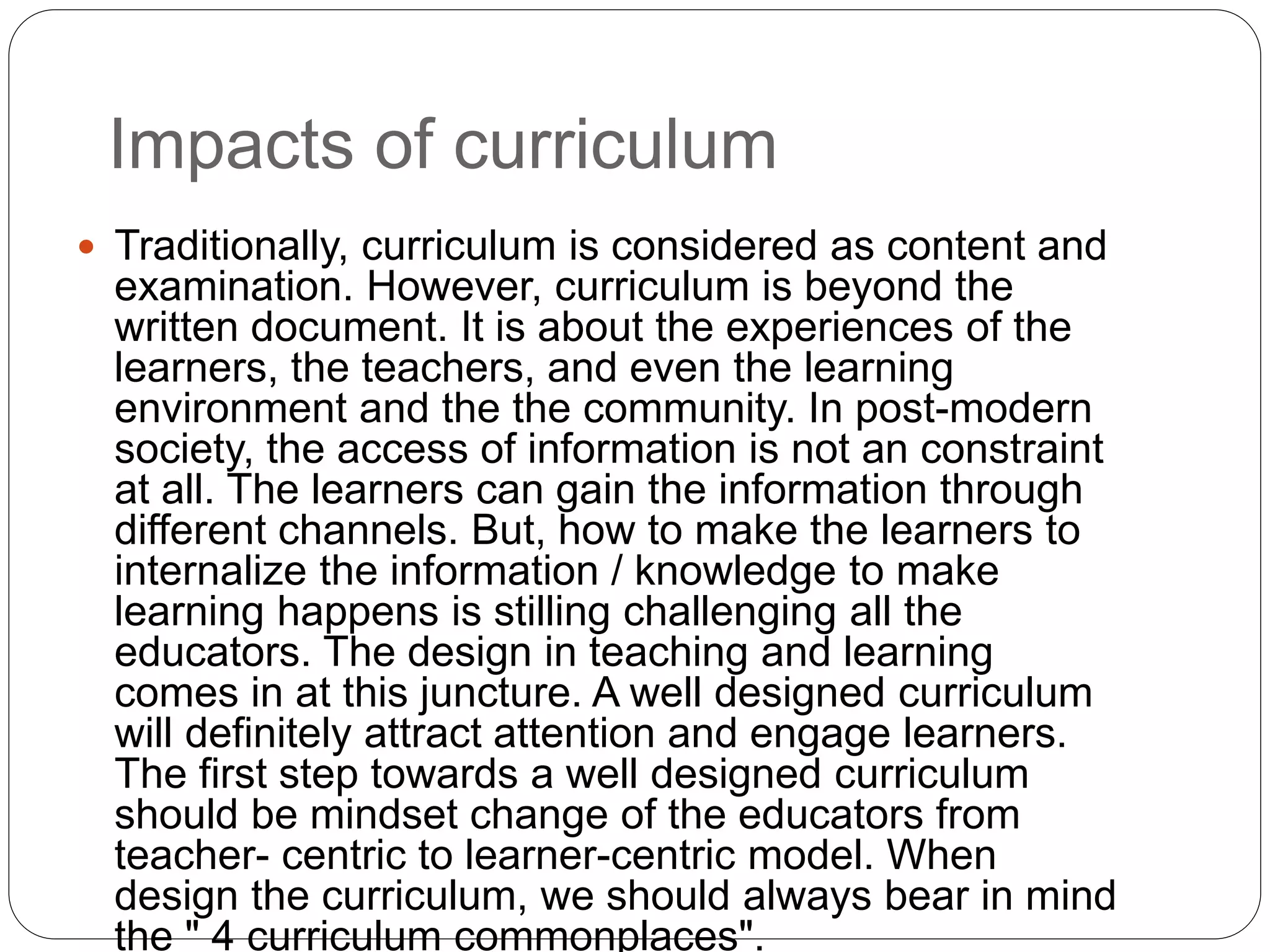 curriculum and its types | PPTX