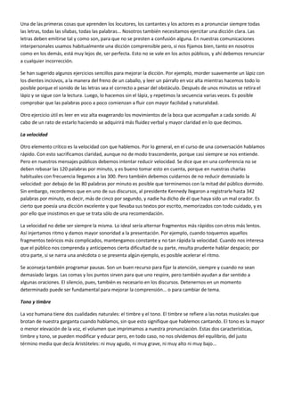 El arte de hablar en publico