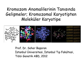 Kromozom Anomalilerinin Tanısında
Gelişmeler; Kromozomal Karyotipten
Moleküler Karyotipe
Prof. Dr. Seher Başaran
İstanbul Üniversitesi, İstanbul Tıp Fakültesi,
Tıbbi Genetik ABD, 2012
 