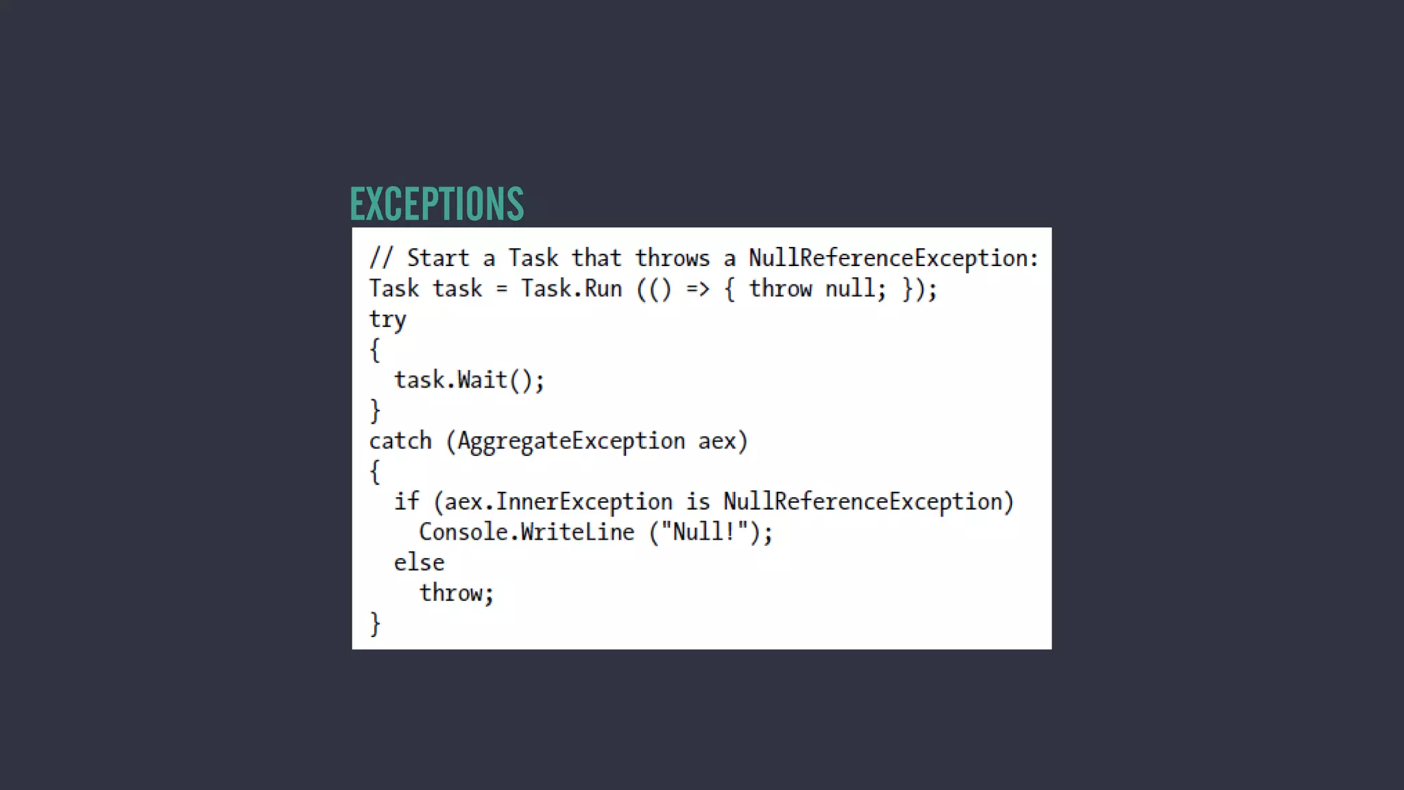 EXCEPTIONS
 