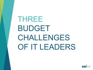 THREE
BUDGET
CHALLENGES
OF IT LEADERS
 