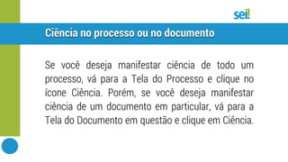 SEI | Ciência no processo e documento