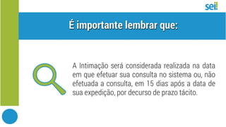 SEI Intimação Eletrônica