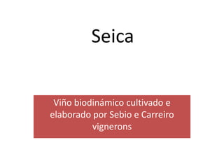 Seica Viñobiodinámico cultivado e elaborado por Sebio e Carreirovignerons 
