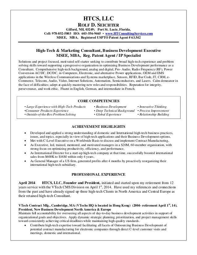 htcs llc high tech consulting services resume rolf seichter high tech resume