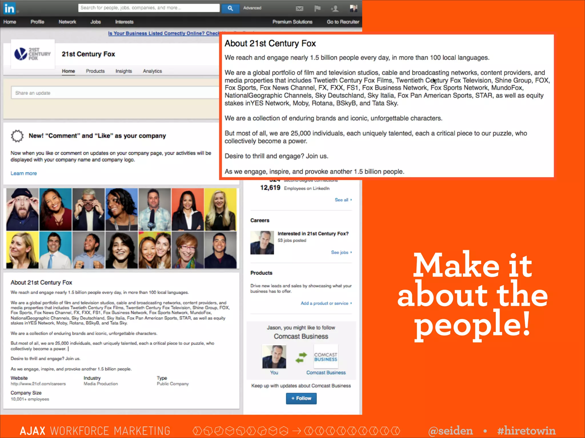 Make it
about the
people!
@seiden • #hiretowin

 