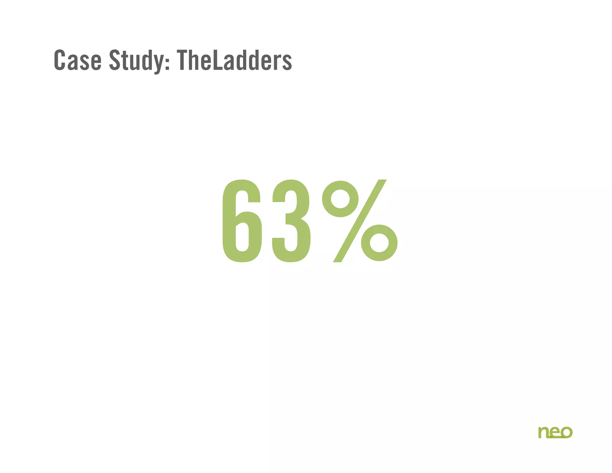 Case Study: TheLadders
63%
 