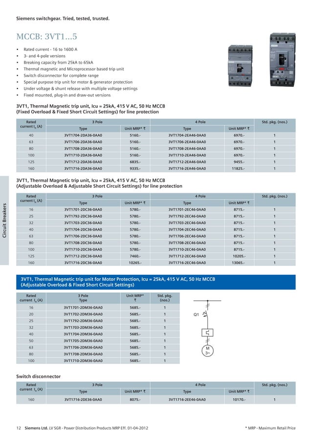 Seimens list price april 2012 | PDF